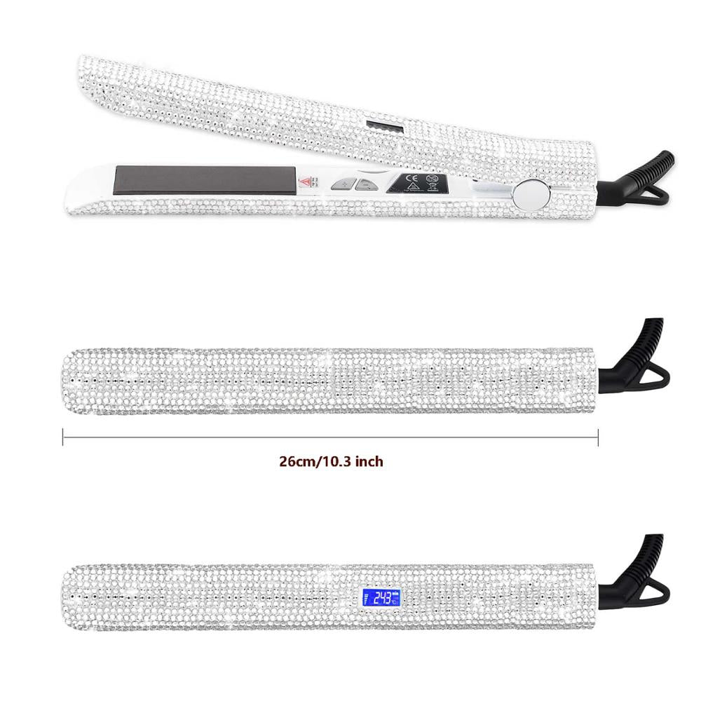 Titanium Flat Iron Rhinestone Straightening Iron