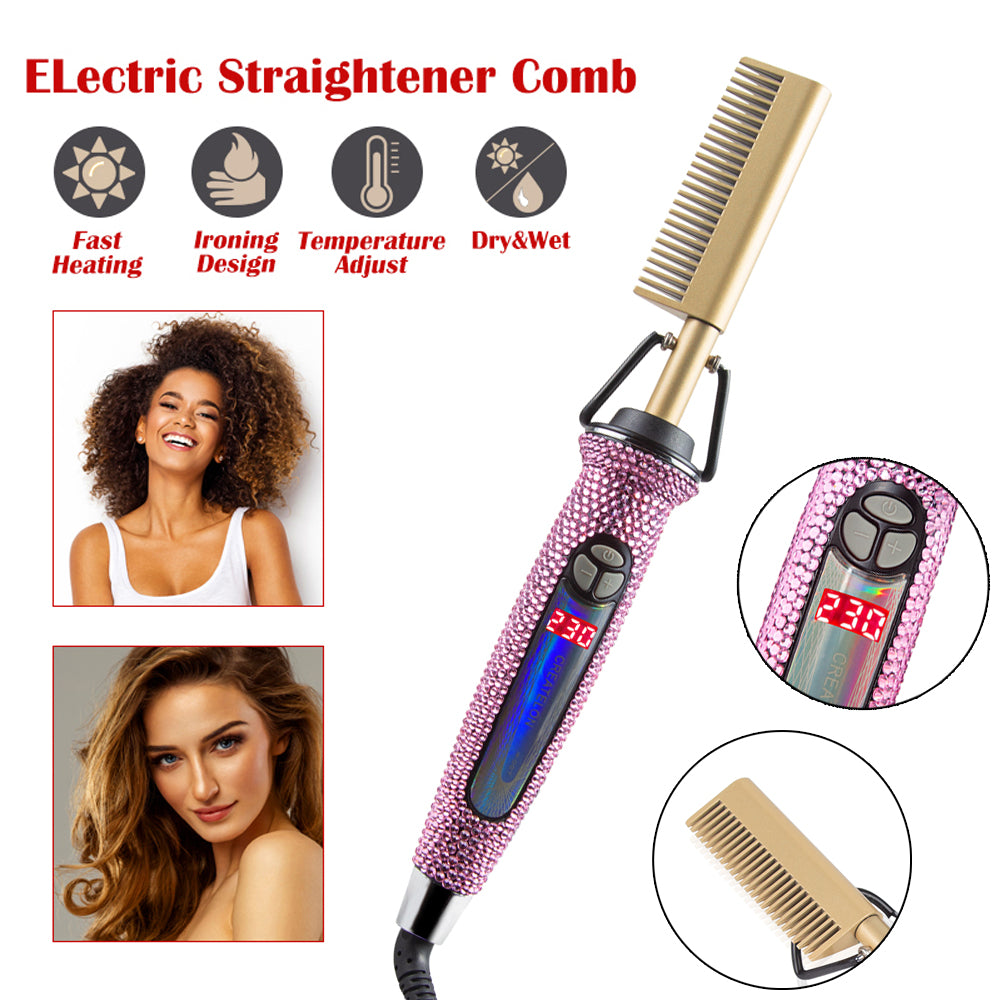 Crystal Heating Hair Styler Combs