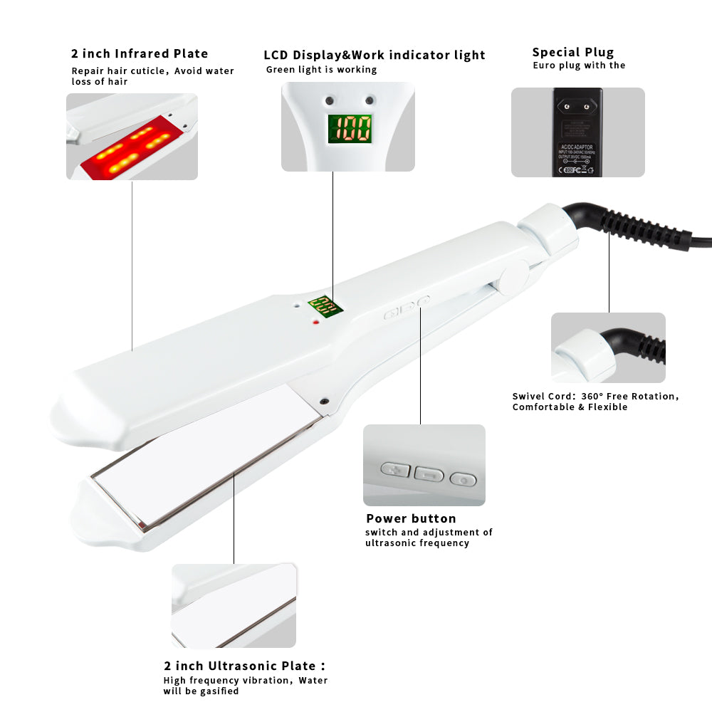 Infrared Ultrasonic Hair Care Iron Wide Size Plate