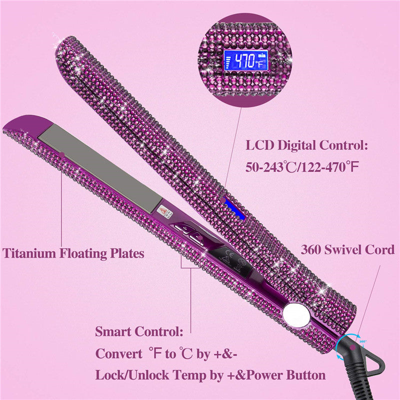 Madami® Crystal Hair Flat Irons Titanium Floating Plate Hair Styling Tool On Sale