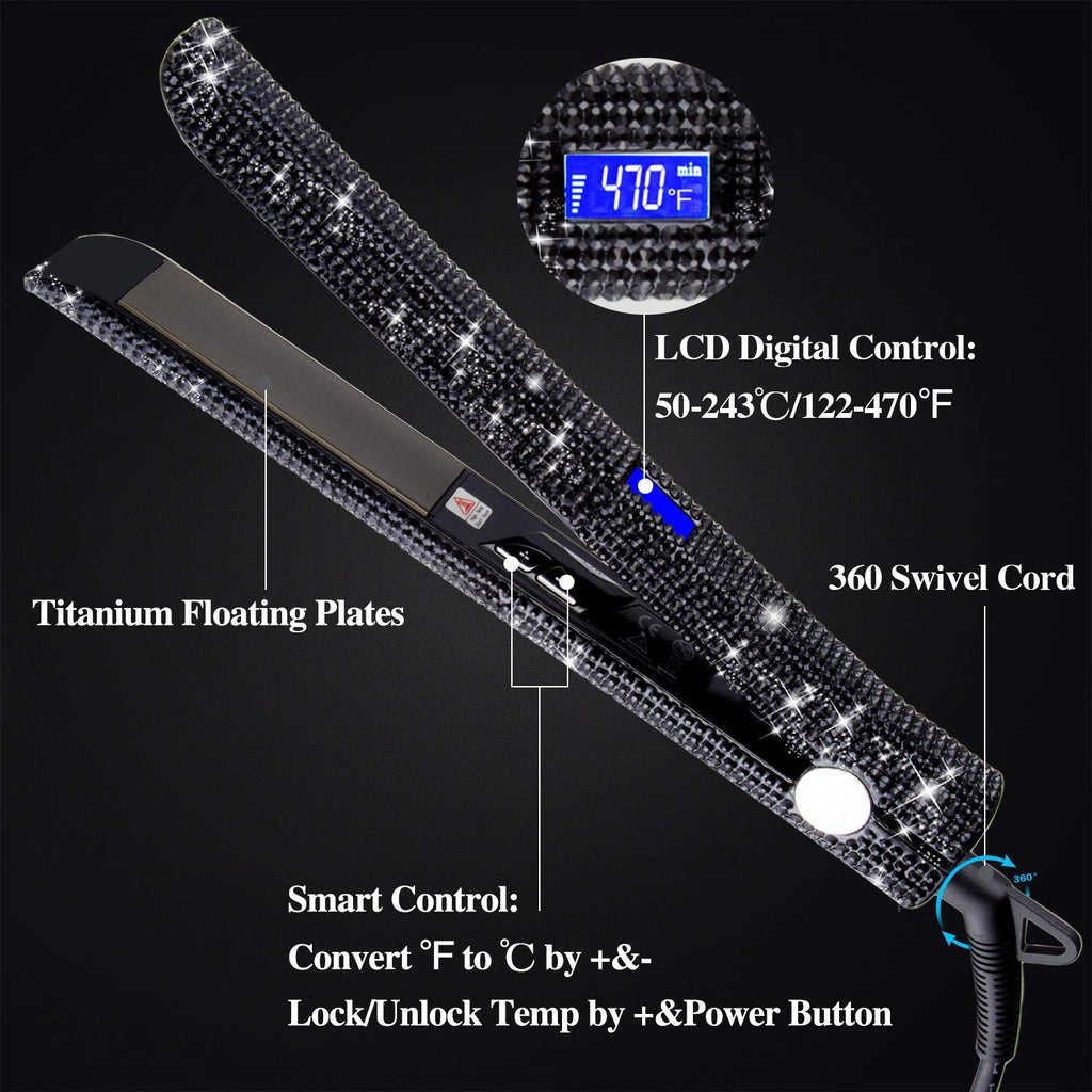 Madami® Crystal Rhinestone Hair Straightening Iron