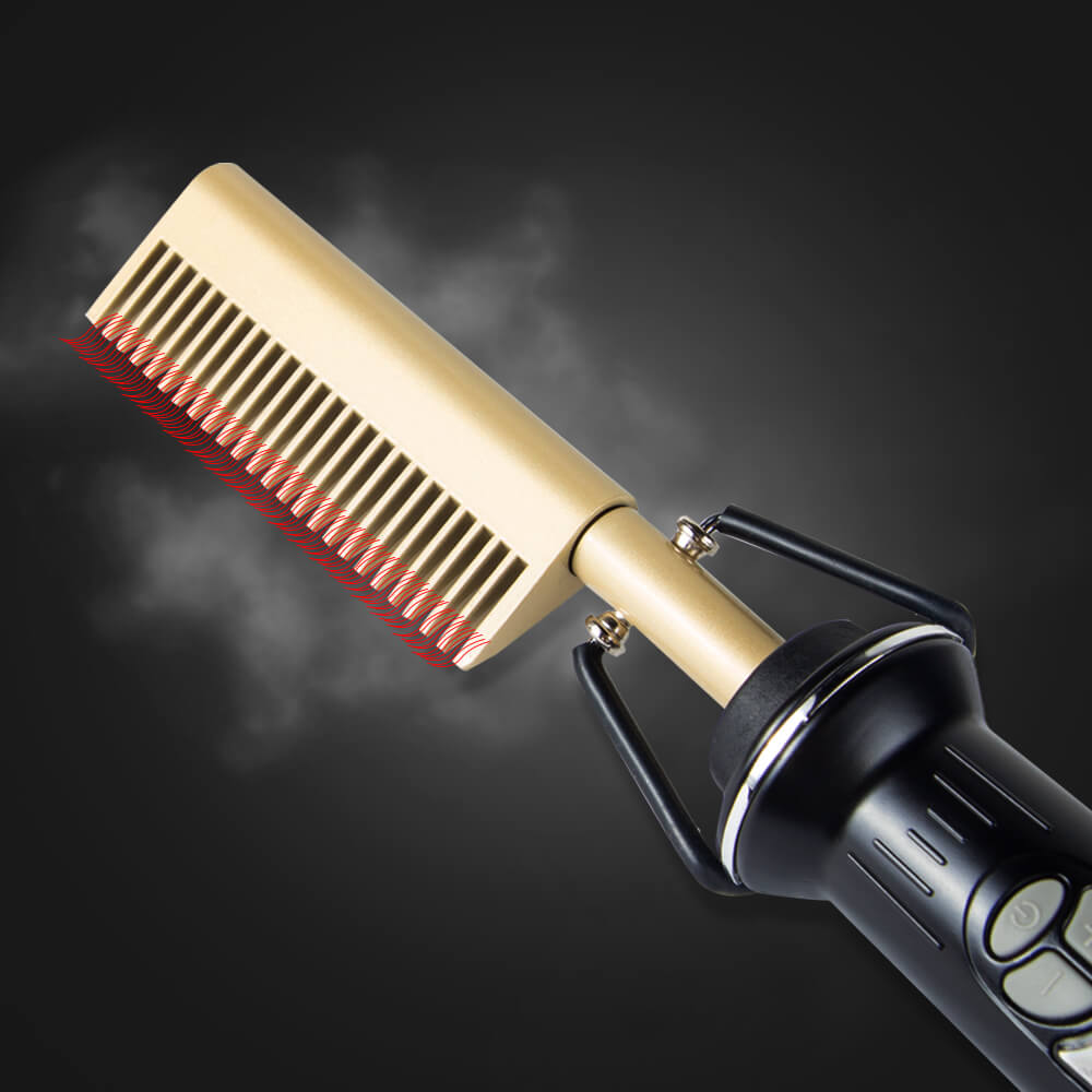 Hair Straightening Brush Comb LCD Display