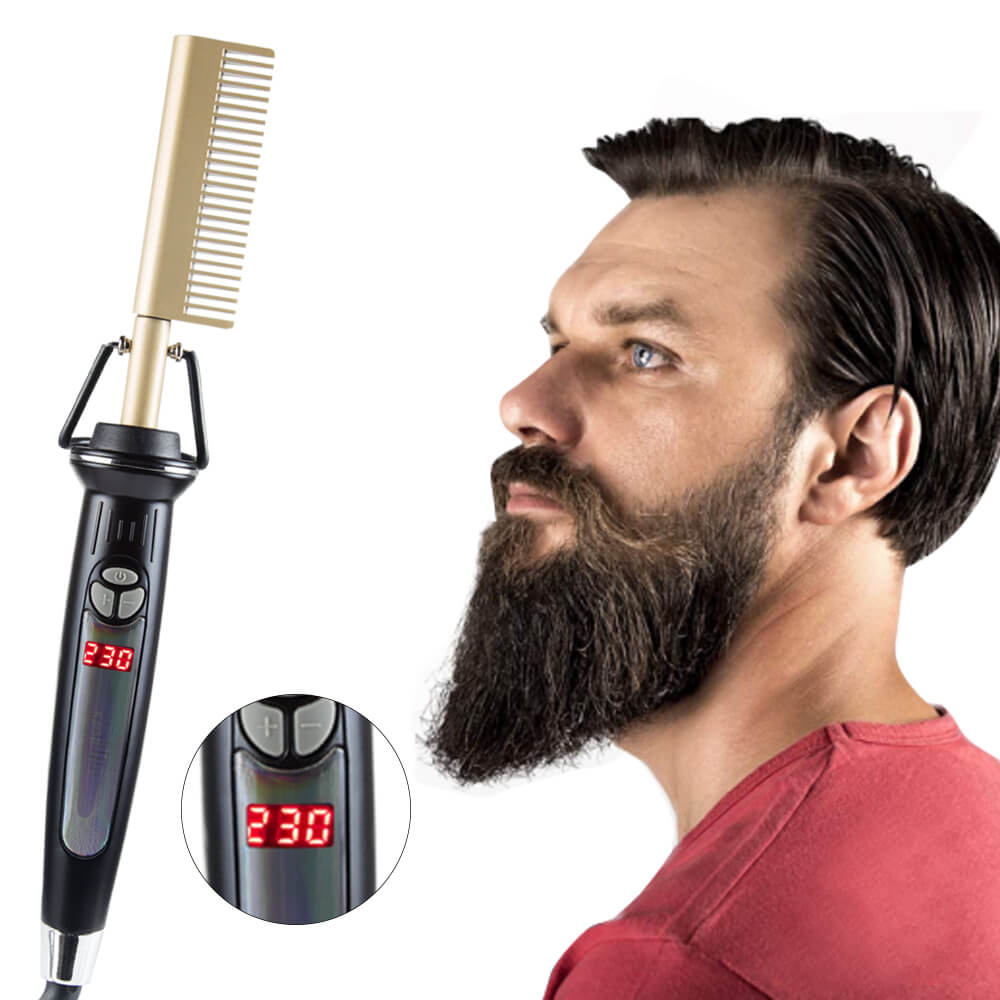 Hair Straightening Brush Comb LCD Display