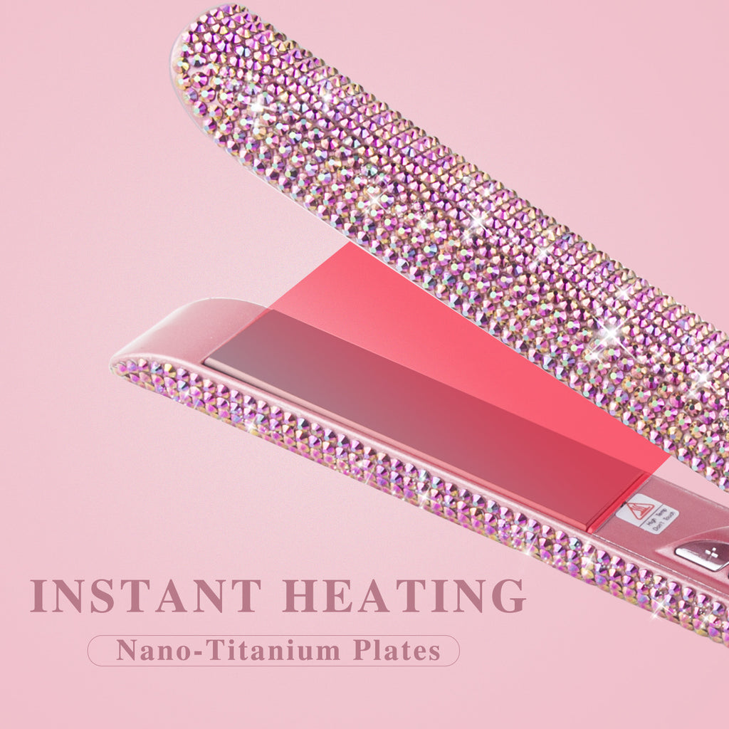 Crystal Hair Flat Irons Hair On Sale | pink flat iron