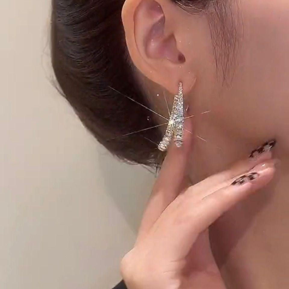 Cross Curved Earrings
